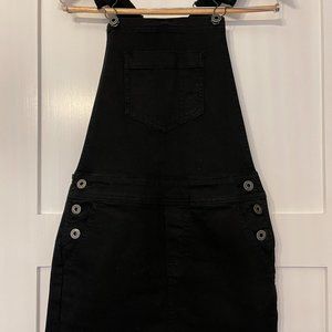 Lucky Brand Overalls Denim Dress Frayed Hem Mini Size XS
